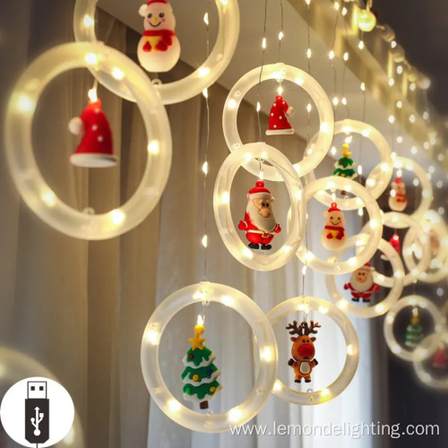 USB Merry Christmas Curtain LED String Lights